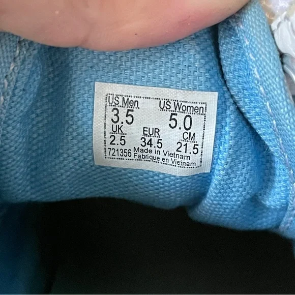 Vans Old Skool Stacked Checkered Floral Blue Platform Shoes - Picture 7 of 7